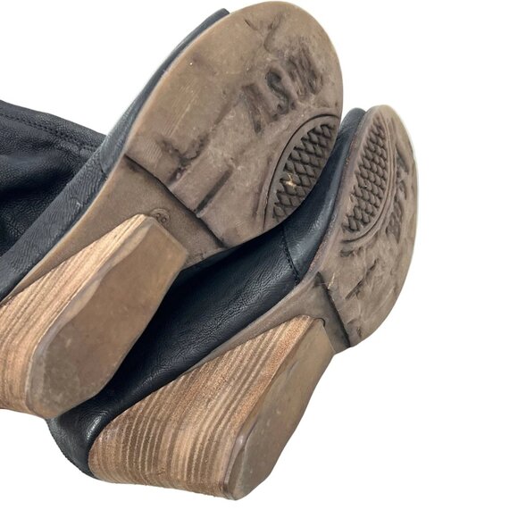 A.S. 98 Peep Toe Leather Wedge Booties Sandals - Picture 5 of 8